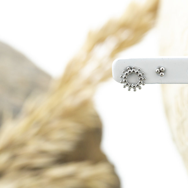 Zilver oorstekers rondje of bolletjes