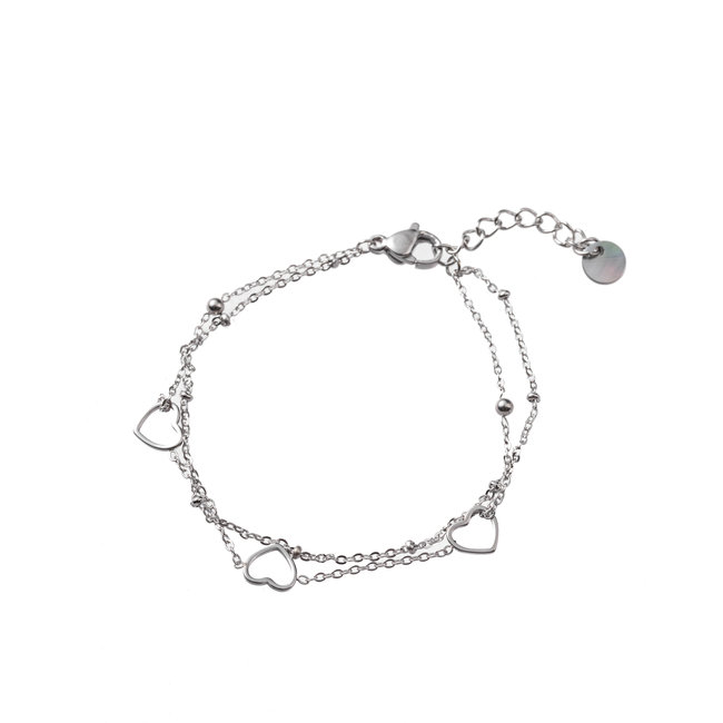 Day & Eve  Zilver armbandjes met hart