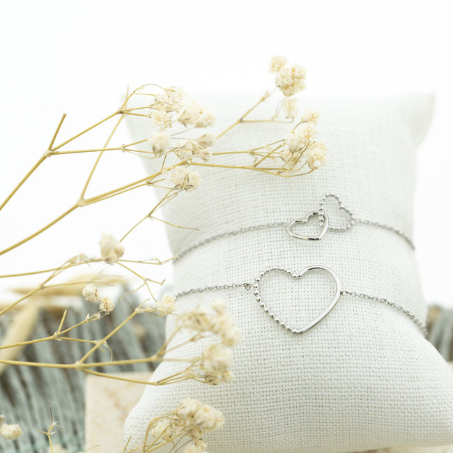 Day & Eve  Fijne zilver hart armbandjes