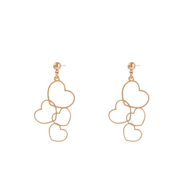 Day & Eve  Goud hart of roze oorbellen
