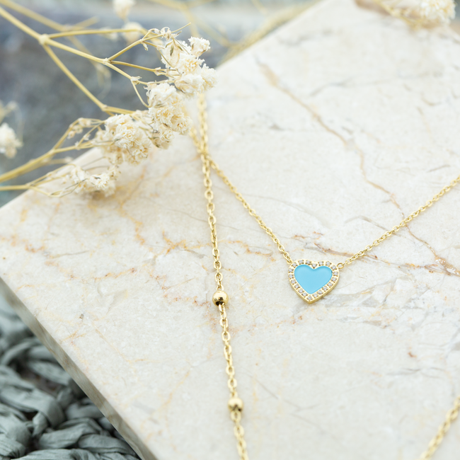 ZAG  Bijoux Goud ketting met steen en lotusbloem