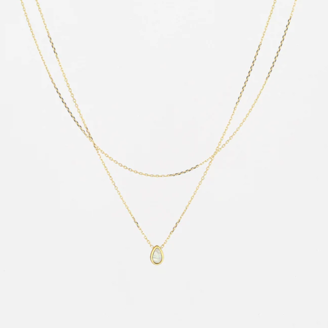 ZAG  Bijoux Dubbele ketting met mini druppel
