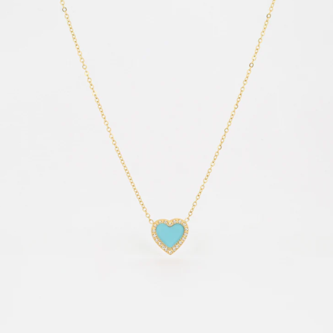 ZAG  Bijoux Goud ketting met steen en lotusbloem