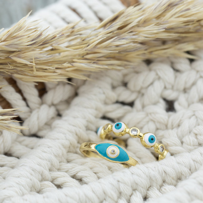 Biba Turquoise oog ring