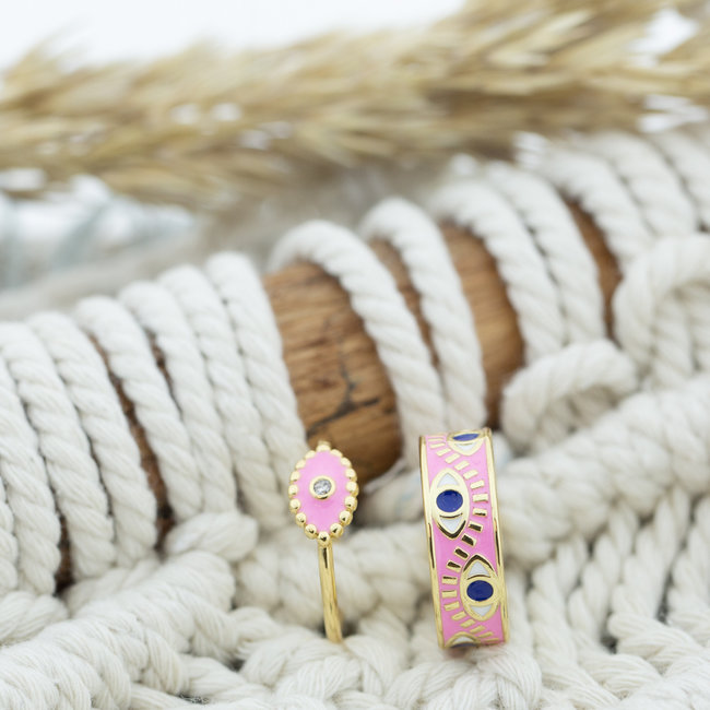 Biba Roze oog ringen