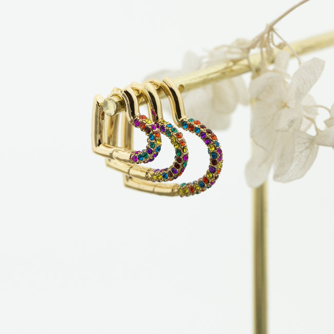 Biba Goud gekleurde hart oorbellen