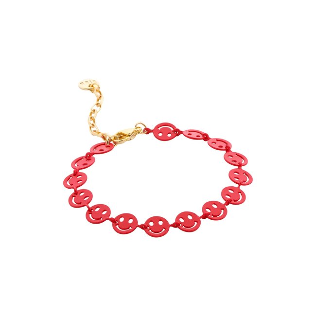 Fuchsia smiley armband