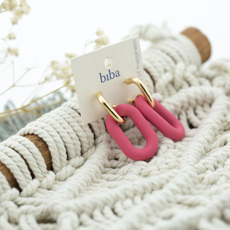 Biba Ovaal ring roze