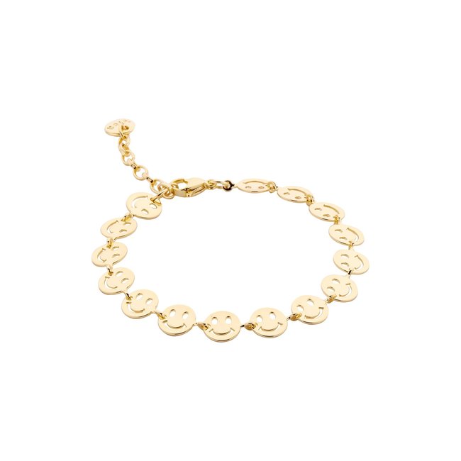 Gouden smiley armband