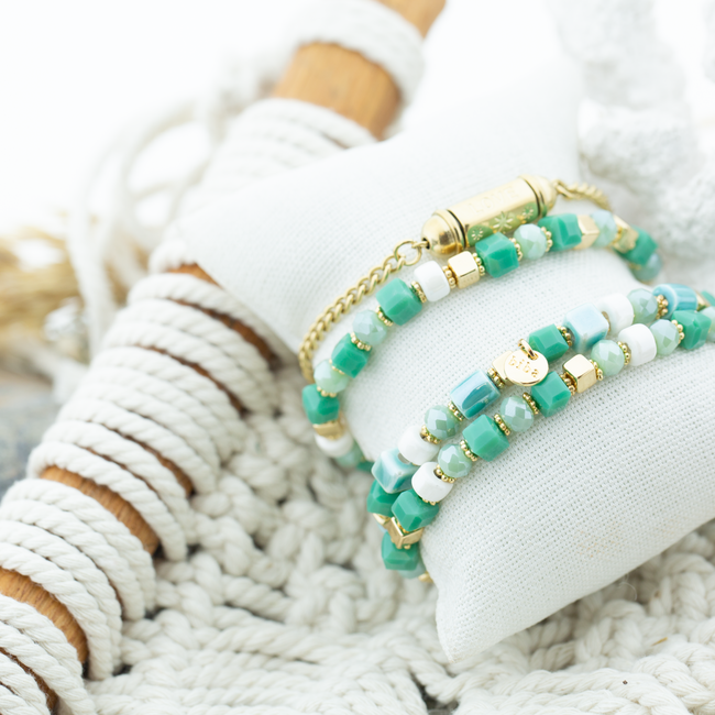 Biba Mint keramiek kralen armband