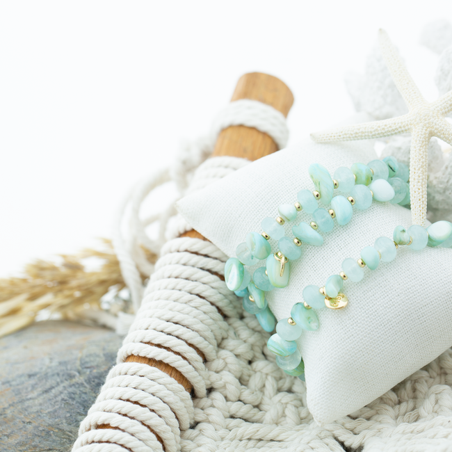 Mint steentjes armband