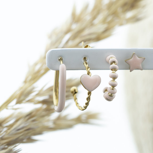 Day & Eve  Roze goud stainless steel oorbellen