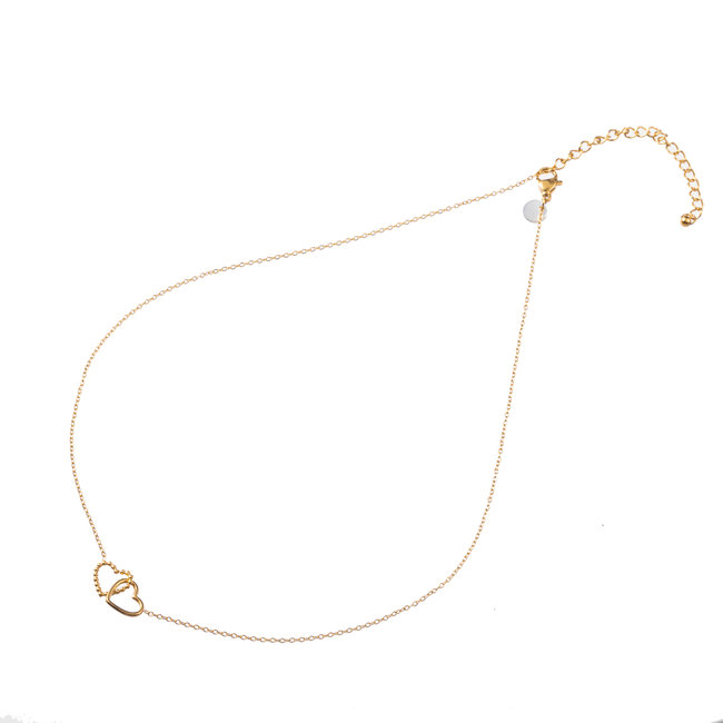 Day & Eve by Go Dutch Label Gouden ketting met dubbele verbonden harten