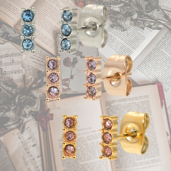 Earstud triple stone