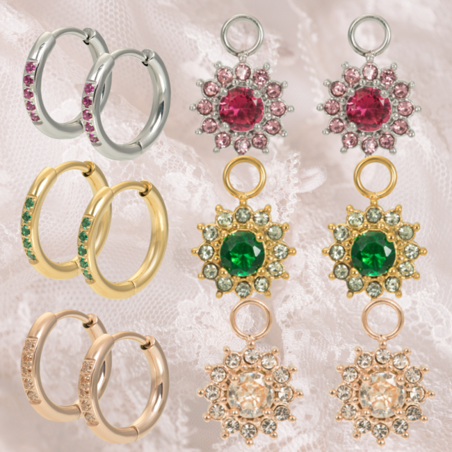 Hoops en Lucia charms