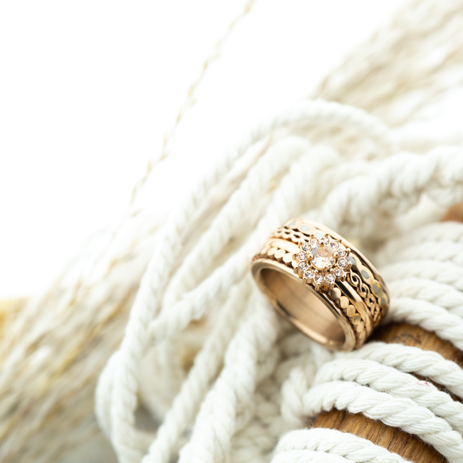 Complete rosegoud bloem ring