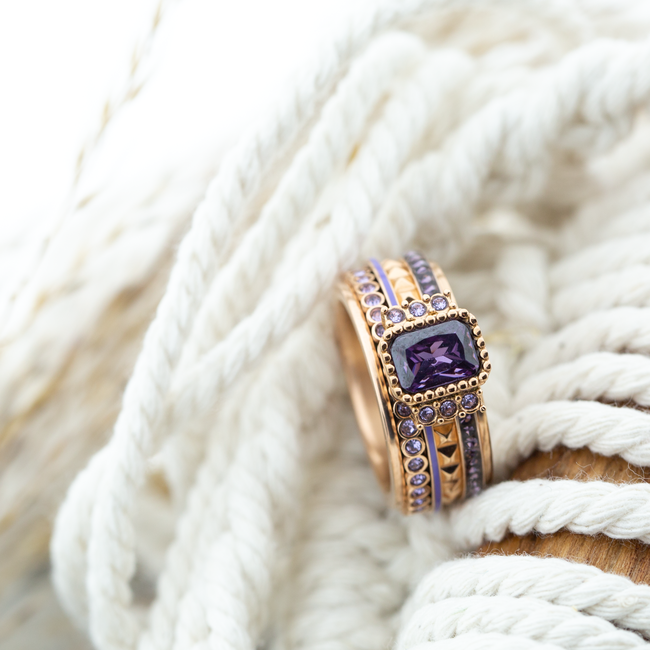 Complete rosegoud Tanzanite steen ring