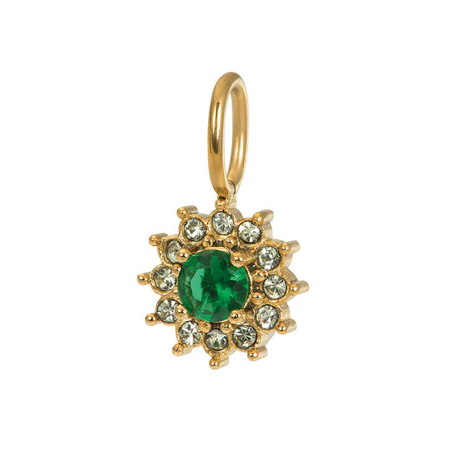 Goud Sieraden met groene steen
