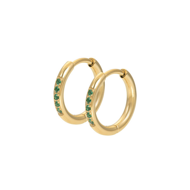 Goud Sieraden met groene steen