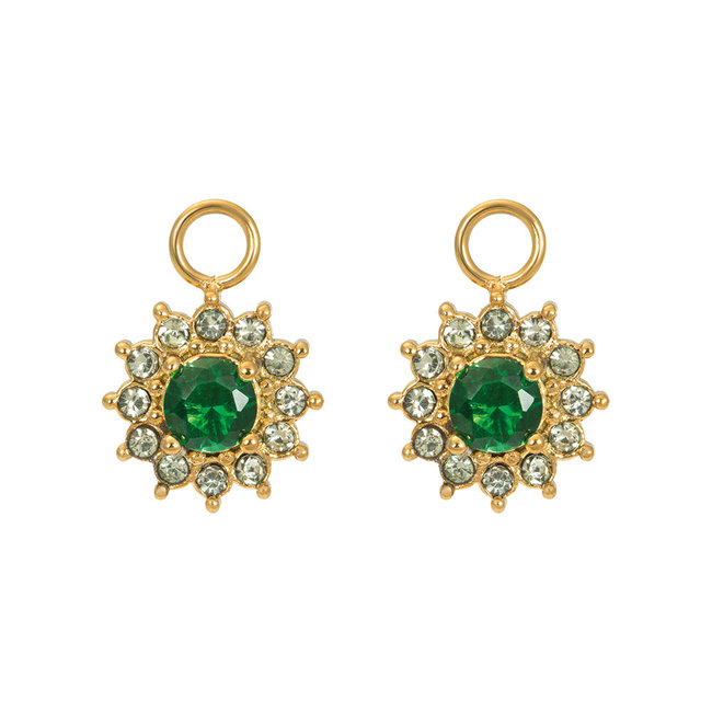 Goud Sieraden met groene steen
