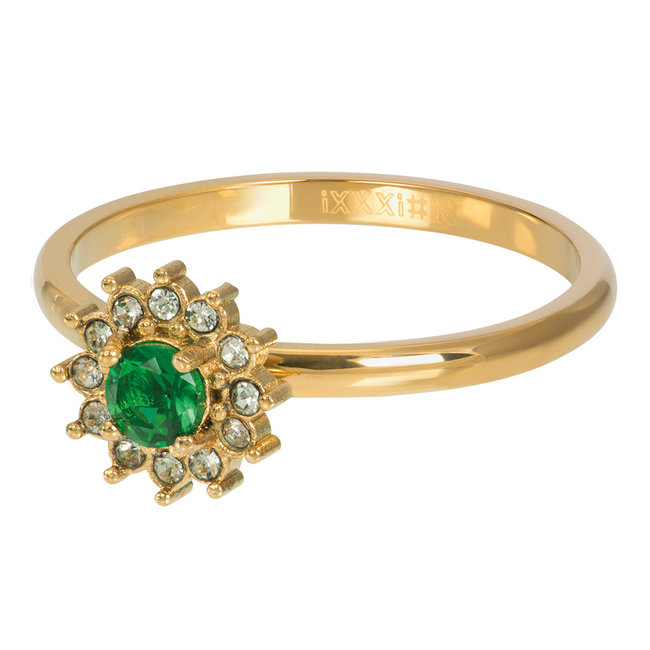 Goud Sieraden met groene steen