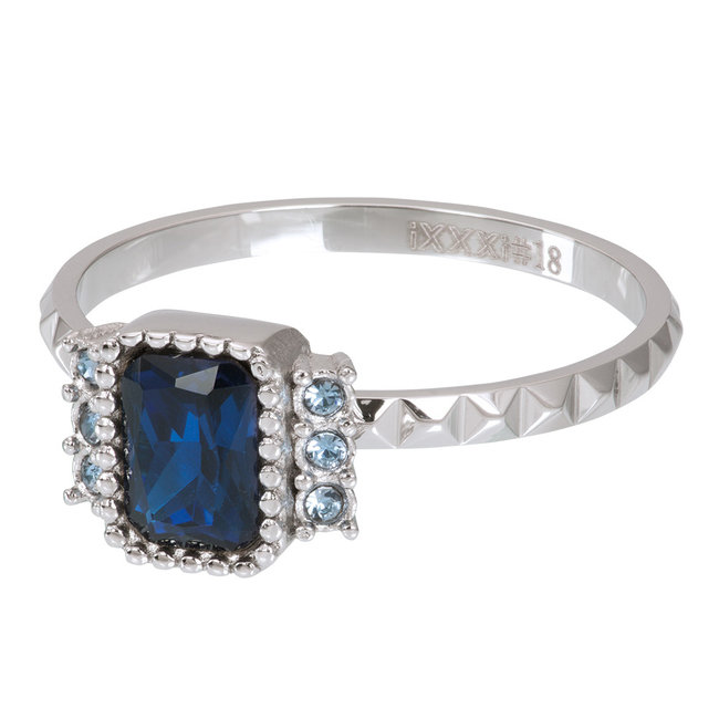 IXXXI Zilver Sieraden met blauwe rechthoek steen