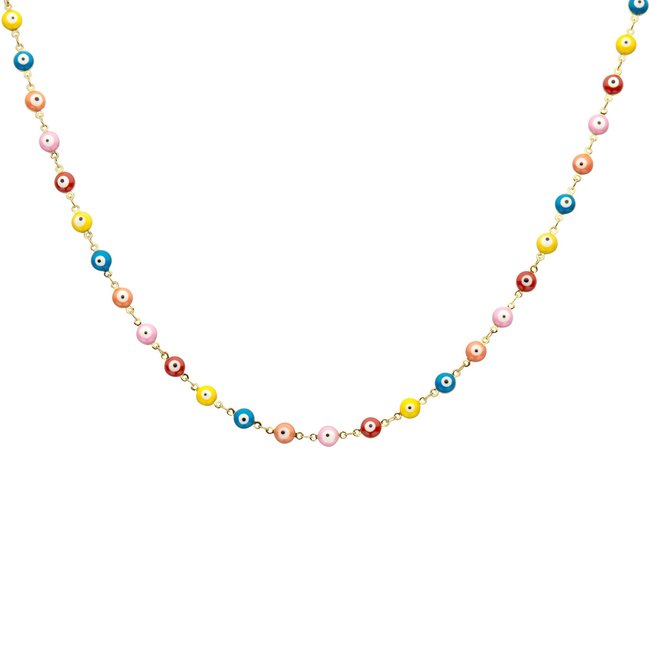 Biba Mint roze koord ketting met schelp en vis