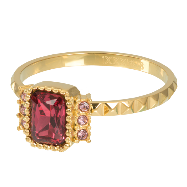 IXXXI Vulring miracle met rechthoek steen in blauw roze of paars