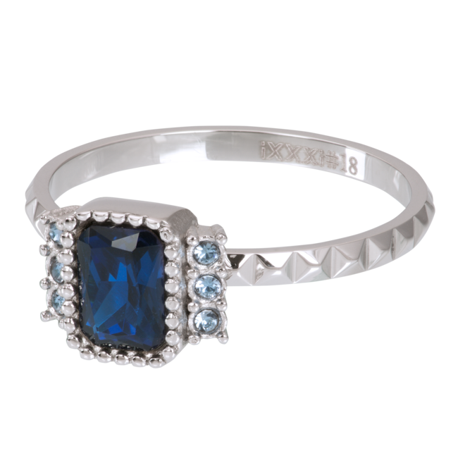 Zilver met blauwe vulringen