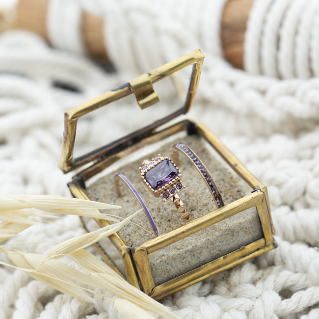 Rosegoud paarse vulringen