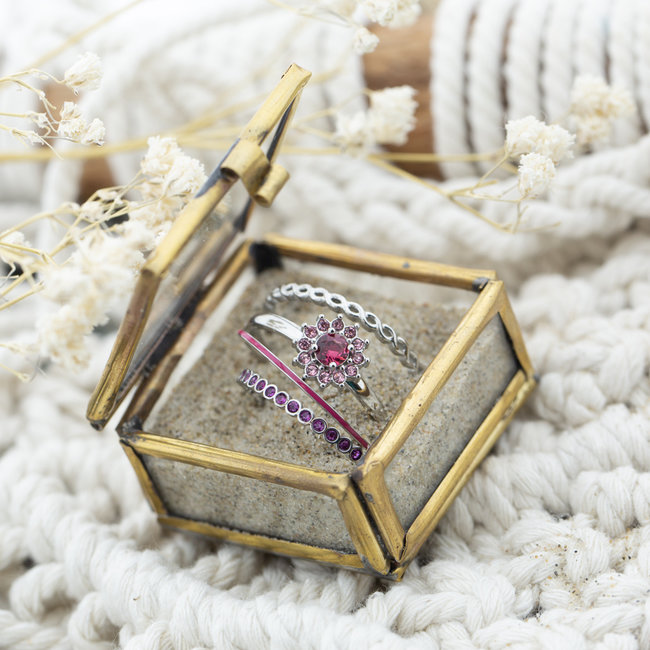 IXXXI Zilver met roze vulringen