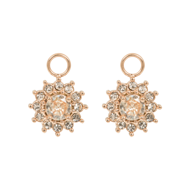 IXXXI Rosegoud bloem lucia oorbellen