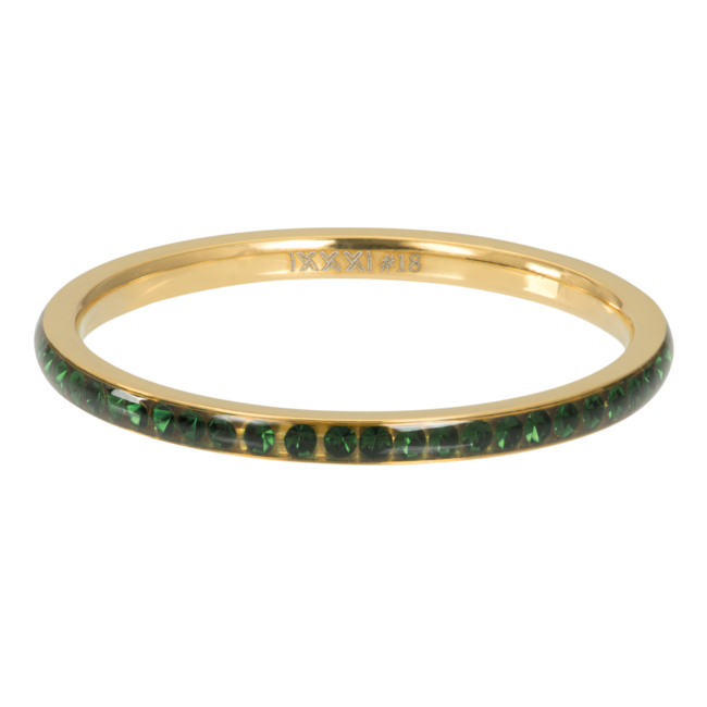 IXXXI Goud vulringen met groene stenen