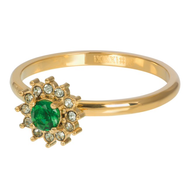 Goud vulringen met groene stenen