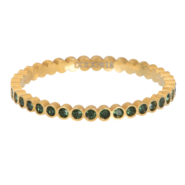 Goud vulringen met groene stenen