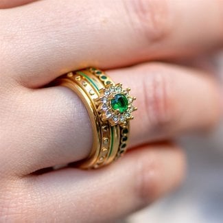 IXXXI Complete goud met groene lucia ring