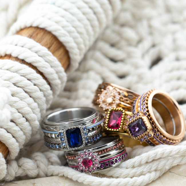 IXXXI Complete zilver met blauwe en witte ring