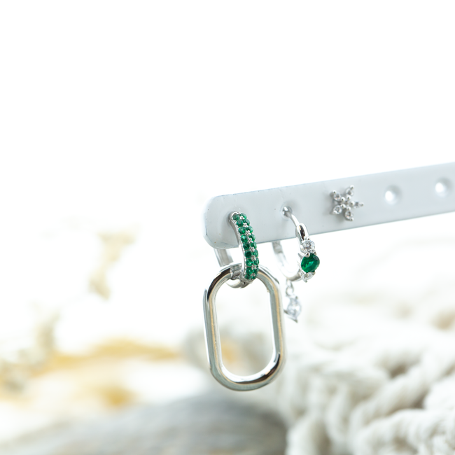 KARMA Groene Zirconia oorbellen echt zilver