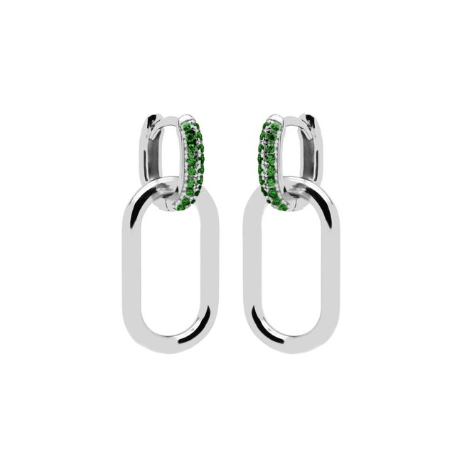 KARMA Groene Zirconia oorbellen echt zilver