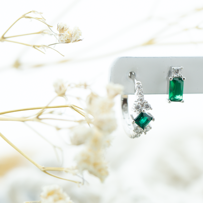 Emerald groene Zirconia oorbellen