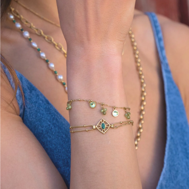 Groene natuursteen armbandjes