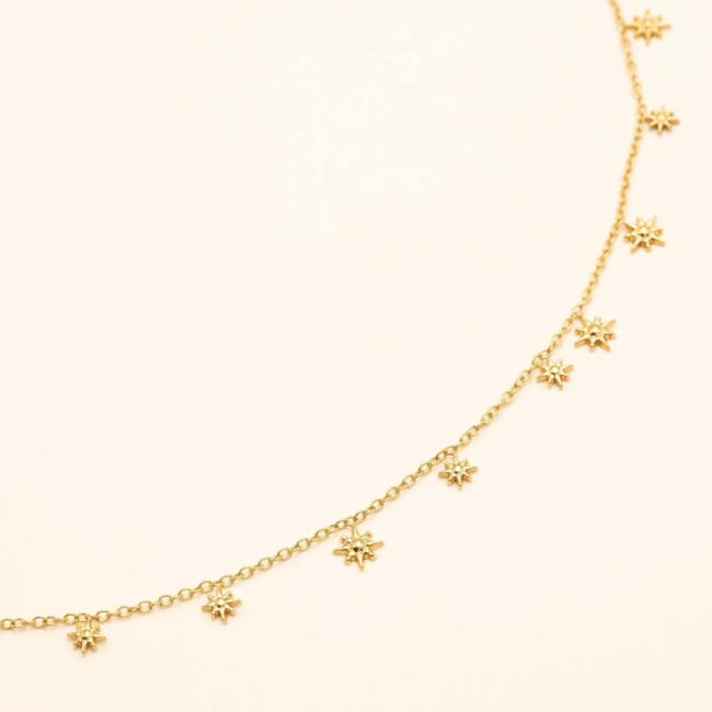 Bohm Paris Dubbele natuursteen ketting met platte schakel of sterren