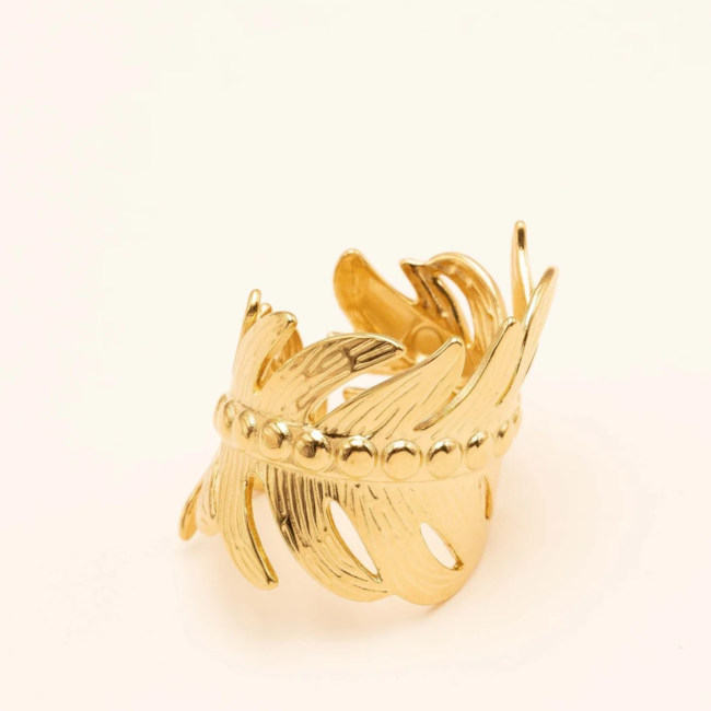 Bohm Paris Brede gouden ring of oranje hart ring