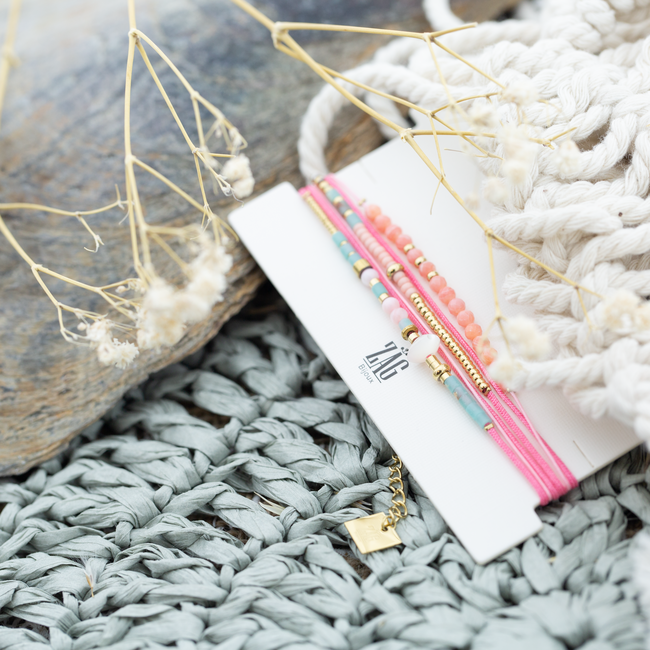 Dubbele wikkelarmband roze