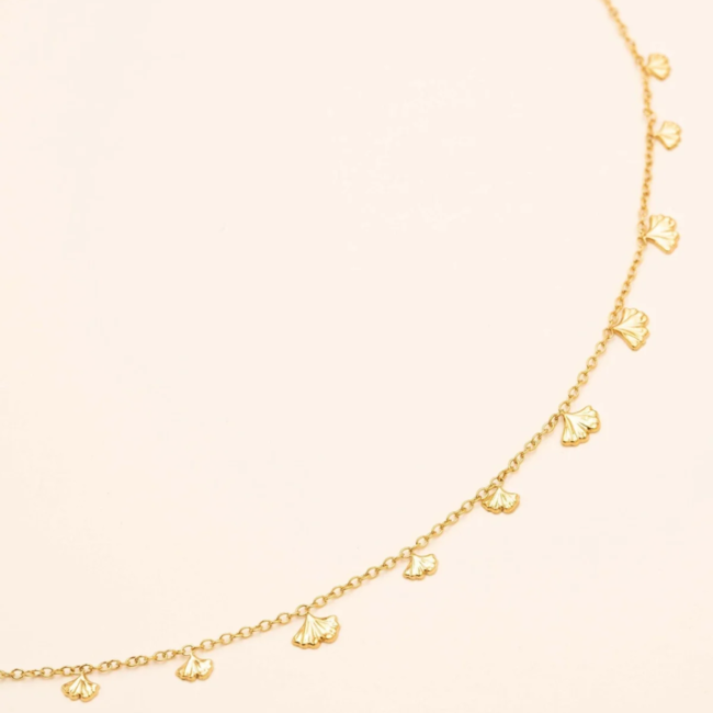 Bohm Paris Goud resin schakelketting en ginko