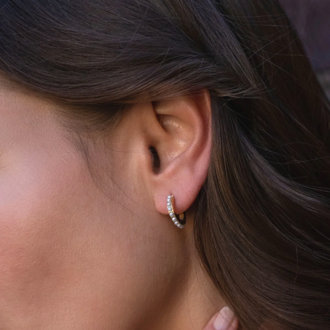 Bohm Paris Stainless steel goud parel oorbellen