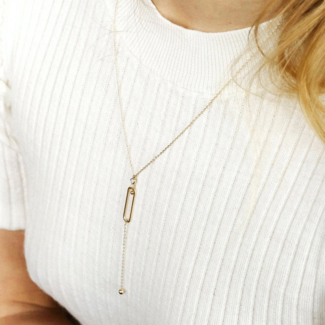 ZAG  Bijoux Goud ketting met hanger en zirconia steentje