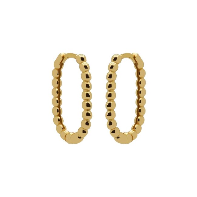 KARMA Goud met turquoise of bolletjes zirconia oorbellen