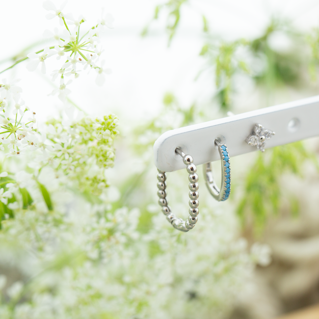 KARMA Zilver925 turquoise of bolletjes zirconia oorbellen
