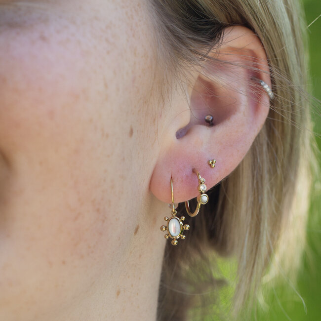 ZAG  Bijoux Goud oorbellen crystal zirconia of parelmoer